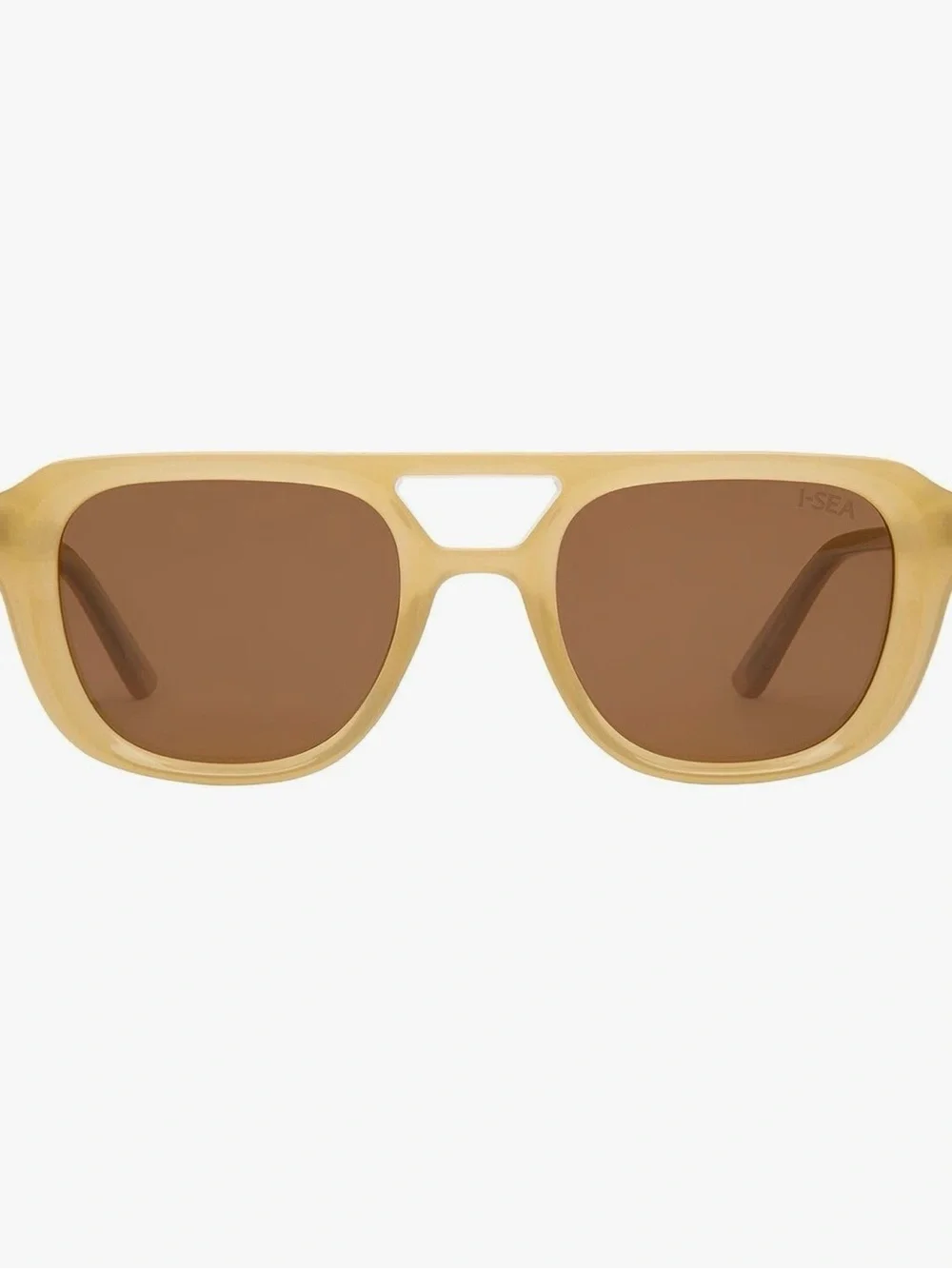 I-SEA Women's Cream Frame Brown Lens Sunglasses — Modern Keyhole Bridge